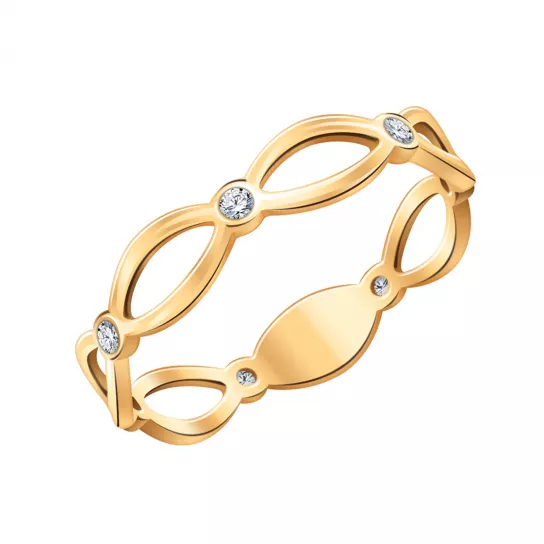 Кольцо с фианитом из золота