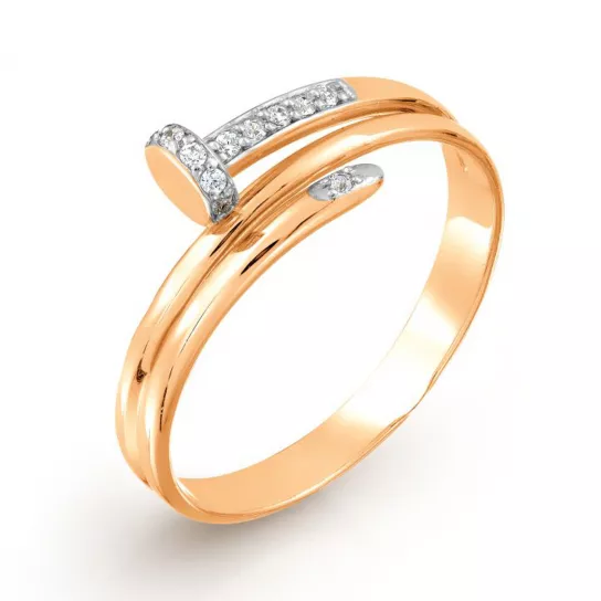 Кольцо с фианитом из золота