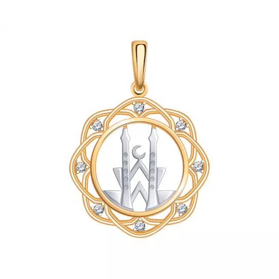 Подвеска с фианитом из золота