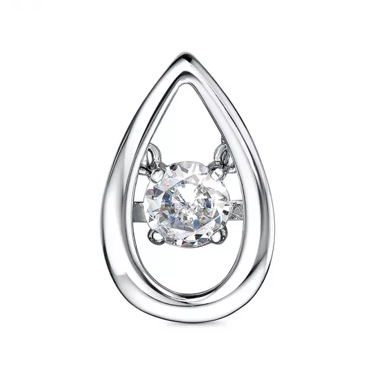 Подвеска с фианитом из серебра