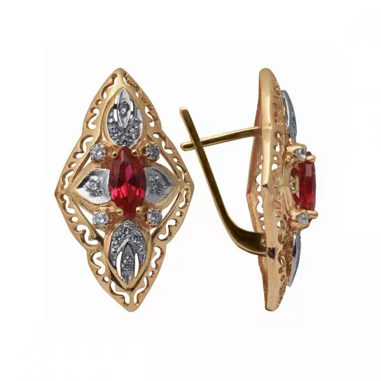 Серьги с корундом из золота