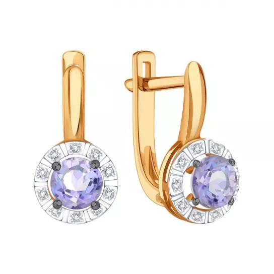 Серьги с бриллиантами из золота