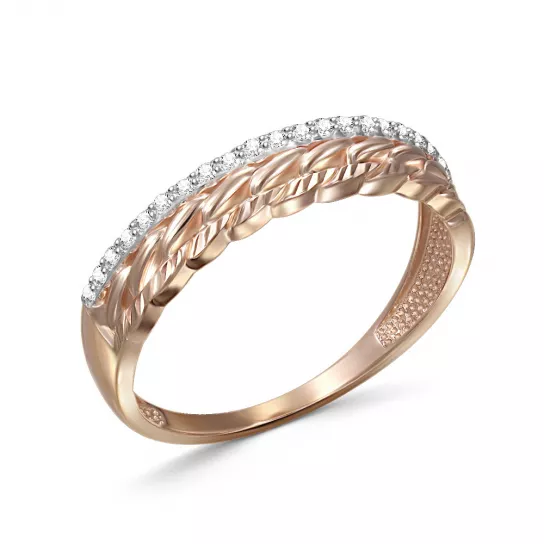 Кольцо с фианитом из золота