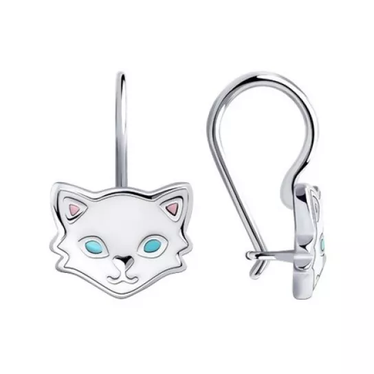 Серьги с эмалью из серебра