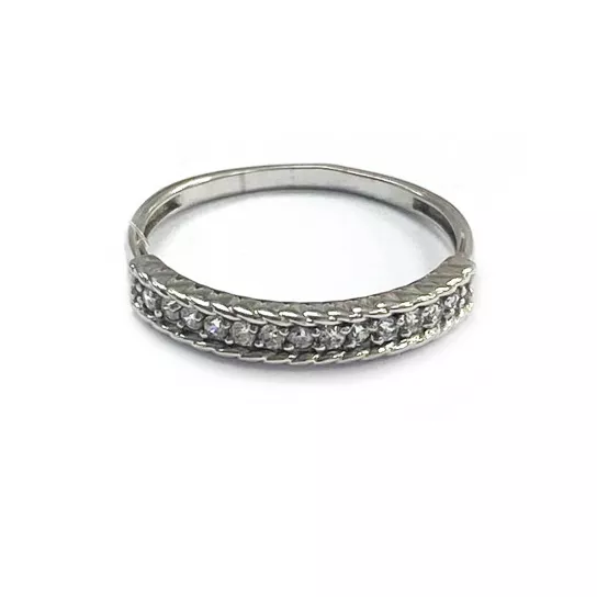 Кольцо с фианитом из серебра