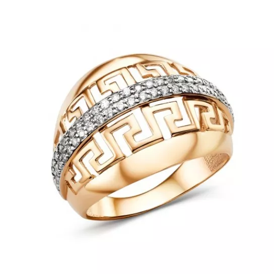 Кольцо с фианитом из золота