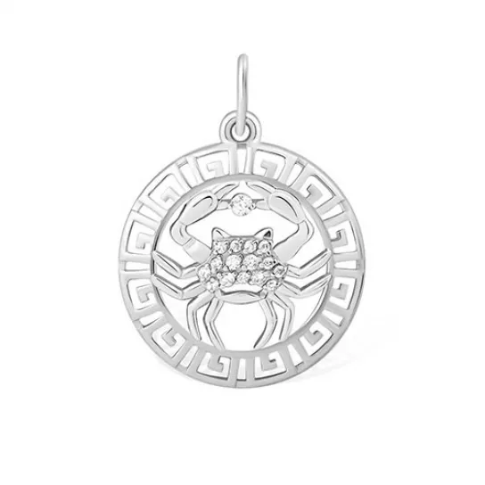 Подвеска с фианитом из серебра