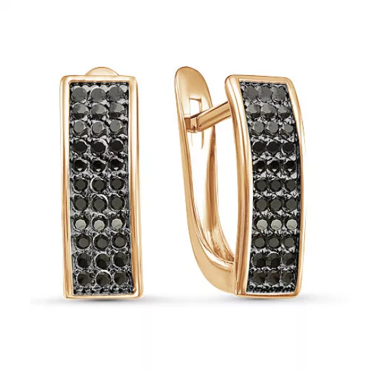 Серьги с фианитом из золота