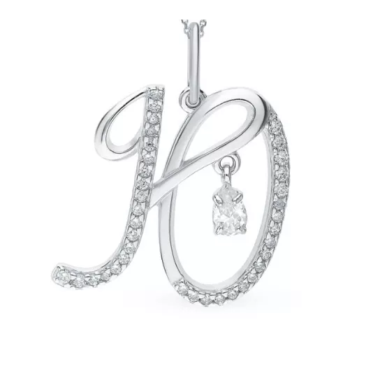 Подвеска с фианитом из серебра