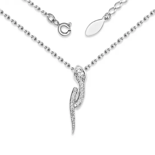 Колье с фианитом из серебра