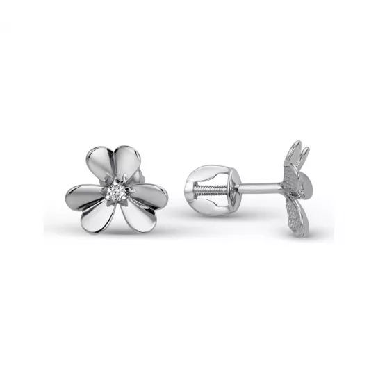 Пусеты с фианитом из золота