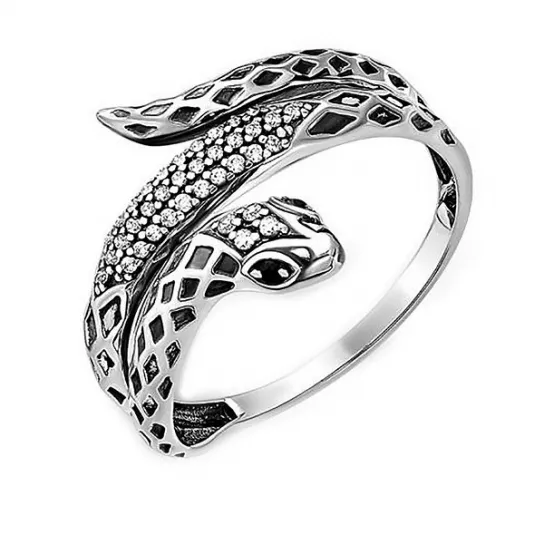 Кольцо с фианитом из серебра