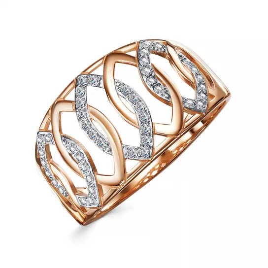 Кольцо с фианитом из золота