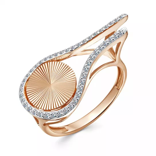 Кольцо с фианитом из золота