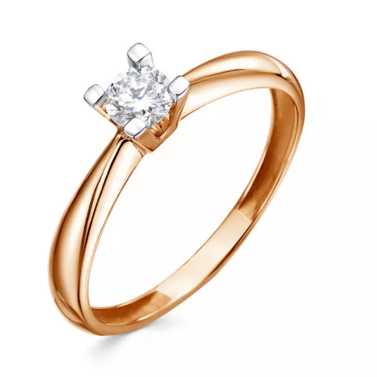 Кольцо с бриллиантами с бриллиантом из золота