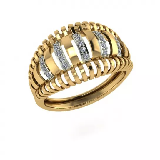 Кольцо с фианитом из золота