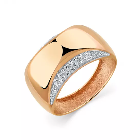 Кольцо с фианитом из золота