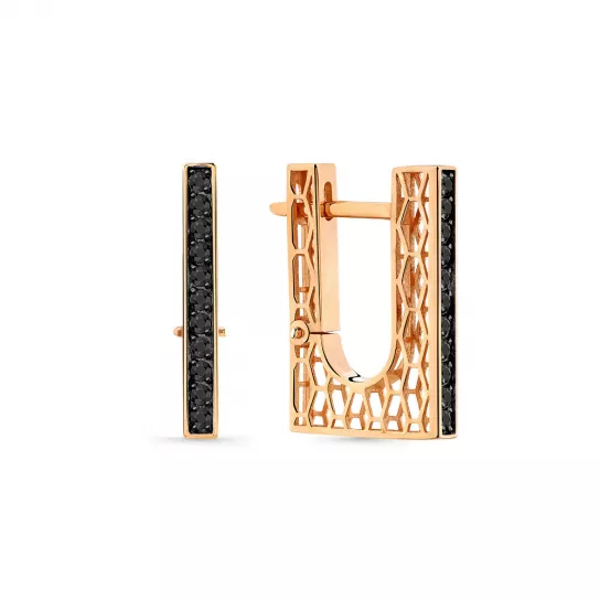 Серьги с фианитом из золота