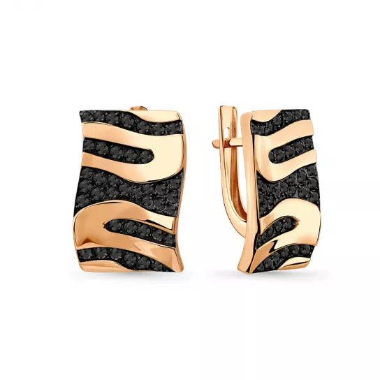 Серьги с фианитом из золота