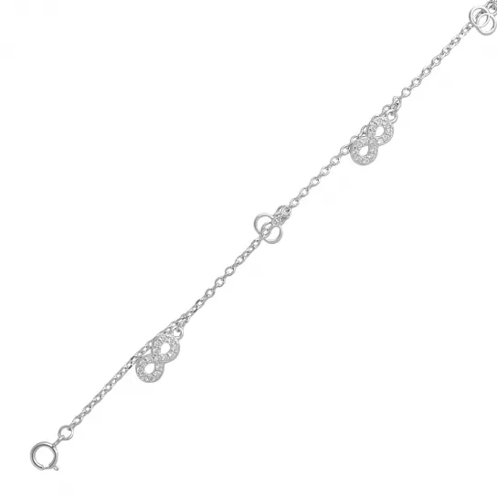 Браслет с фианитом из серебра