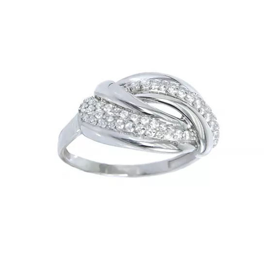 Кольцо с фианитом из серебра